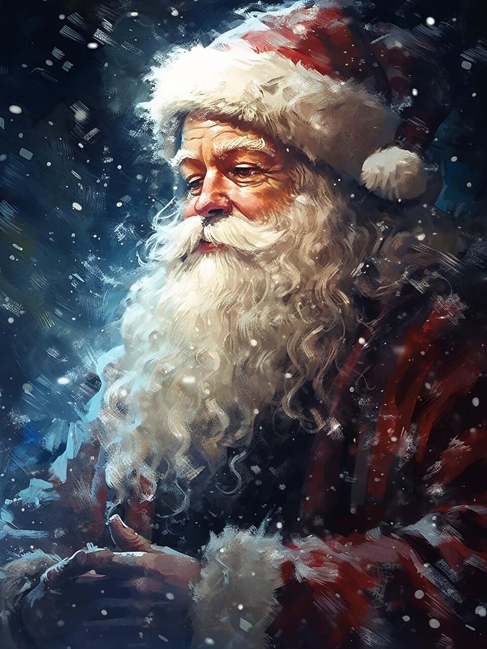 Diamond Art Kits for Adults Santa Claus, 5D Diamond Art Kit for Beginners Christmas, DIY Paint with Round Full Drill Diamonds Paintings Gem Art for Home Wall Decoration Gift-16X20 Inch-10